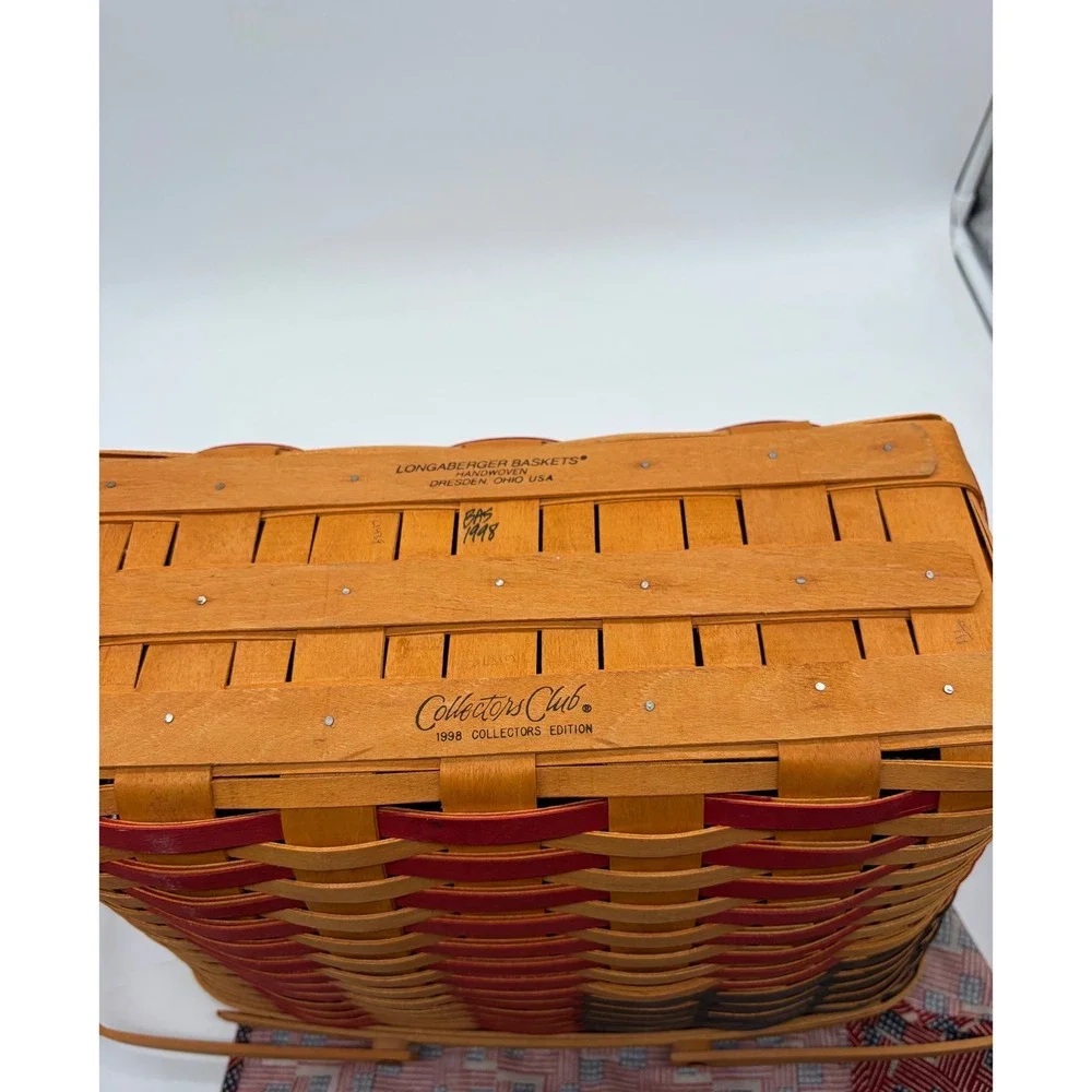Longaberger Baskets 1998 Collectors Club 25th Anniversary Patriotic Flag Basket